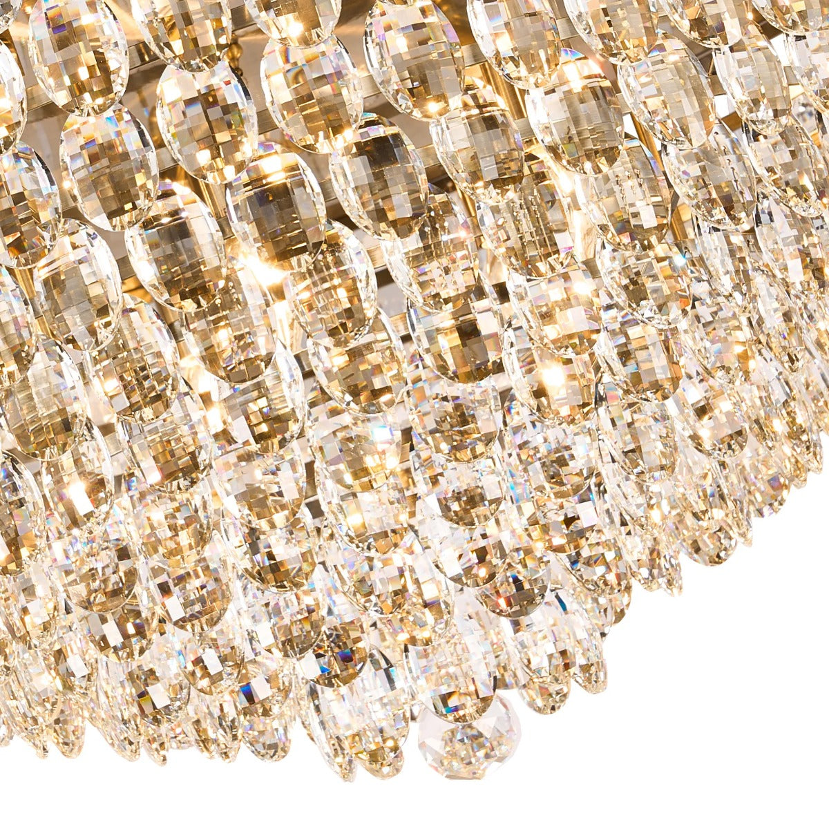 Diyas Coniston 15 Light Flush Ceiling Light in Antique Brass