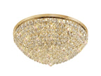 Diyas Coniston 15 Light Round Flush Ceiling Light in French Gold with Crystal