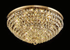Diyas Coniston 15 Light Round Flush Ceiling Light in French Gold with Crystal