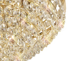 Diyas Coniston 15 Light Round Flush Ceiling Light in French Gold with Crystal