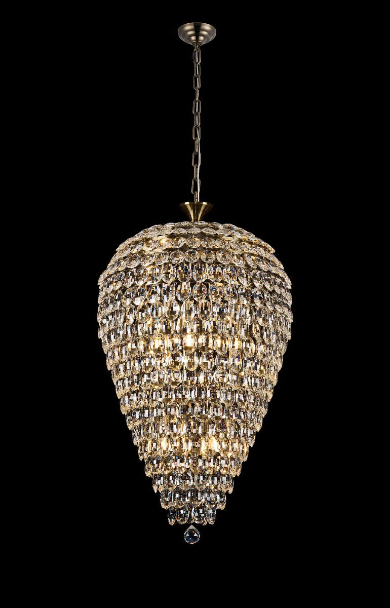 Diyas Coniston 16 Light Acorn Pendant Light in Antique Brass