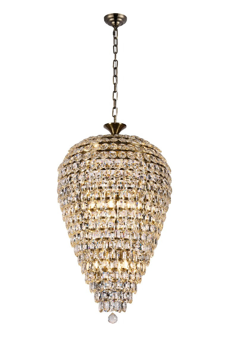 Diyas Coniston 16 Light Acorn Pendant Light in Antique Brass