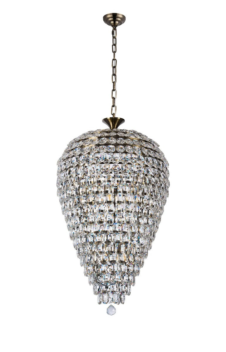 Diyas Coniston 16 Light Acorn Pendant Light in Antique Brass