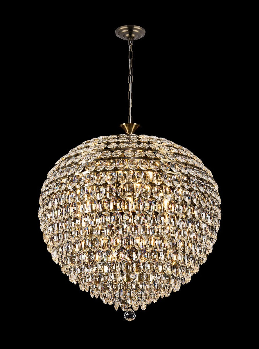 Diyas Coniston 16 Light Pendant Light in Antique Brass