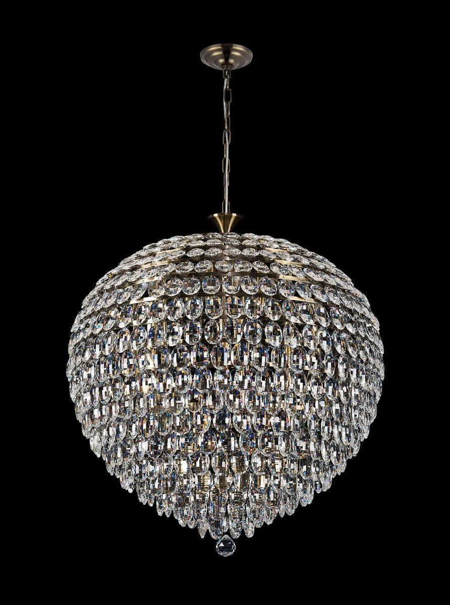 Diyas Coniston 16 Light Pendant Light in Antique Brass