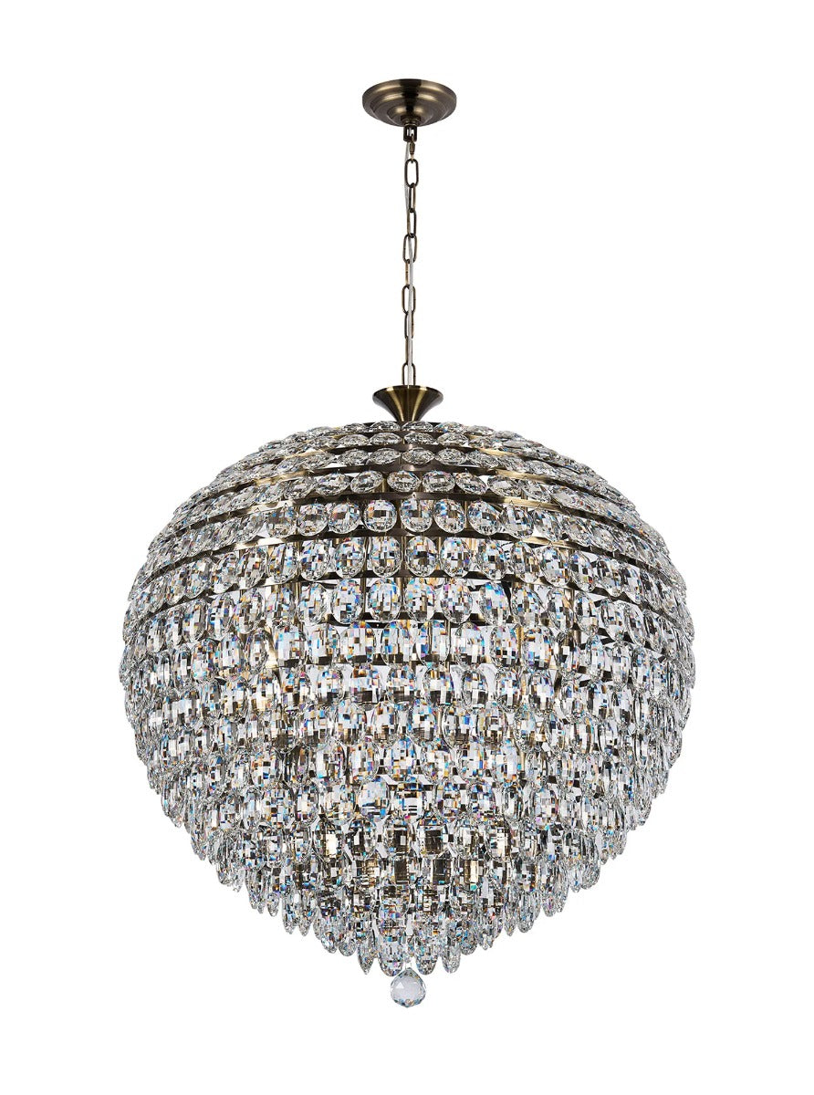 Diyas Coniston 16 Light Pendant Light in Antique Brass