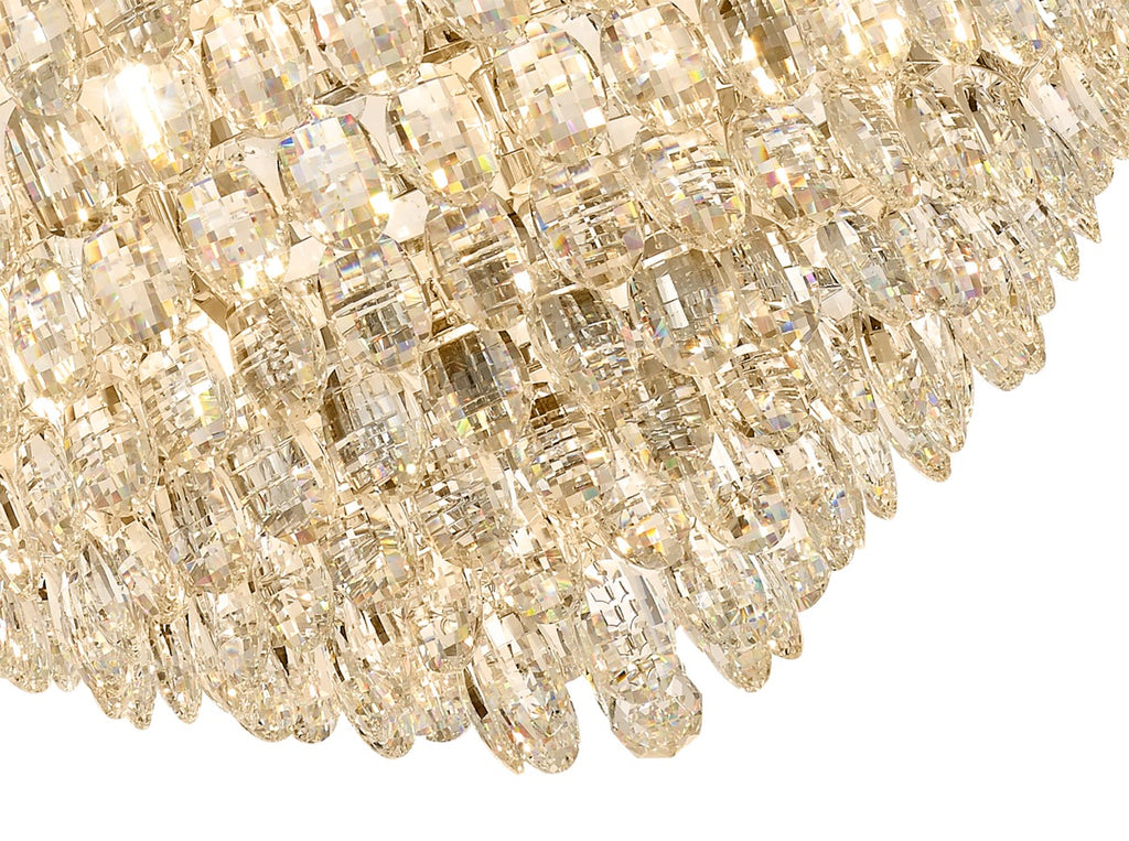 Diyas Coniston 16 Light Pendant Light in French Gold with Crystal