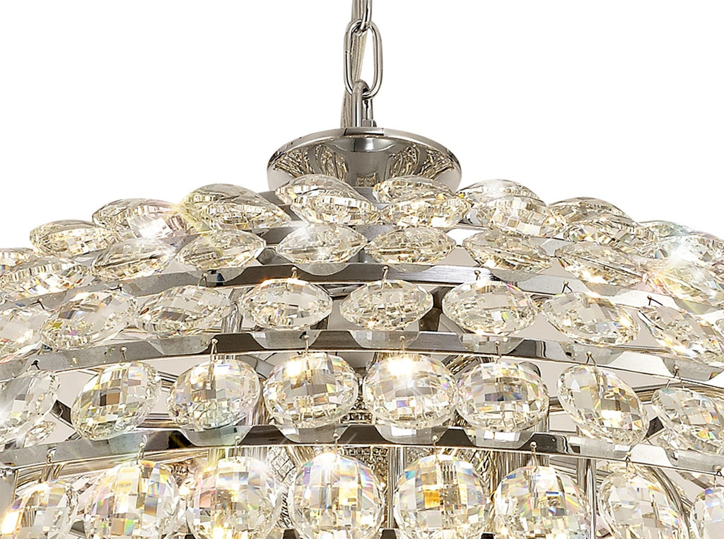 Diyas Coniston 16 Light Pendant Light in Polished Chrome with Crystal