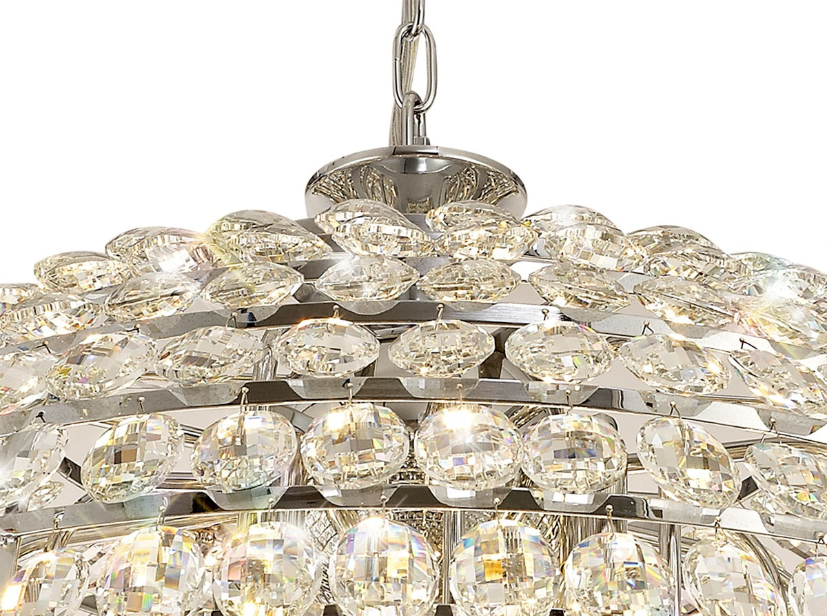 Diyas Coniston 16 Light Pendant Light in Polished Chrome with Crystal