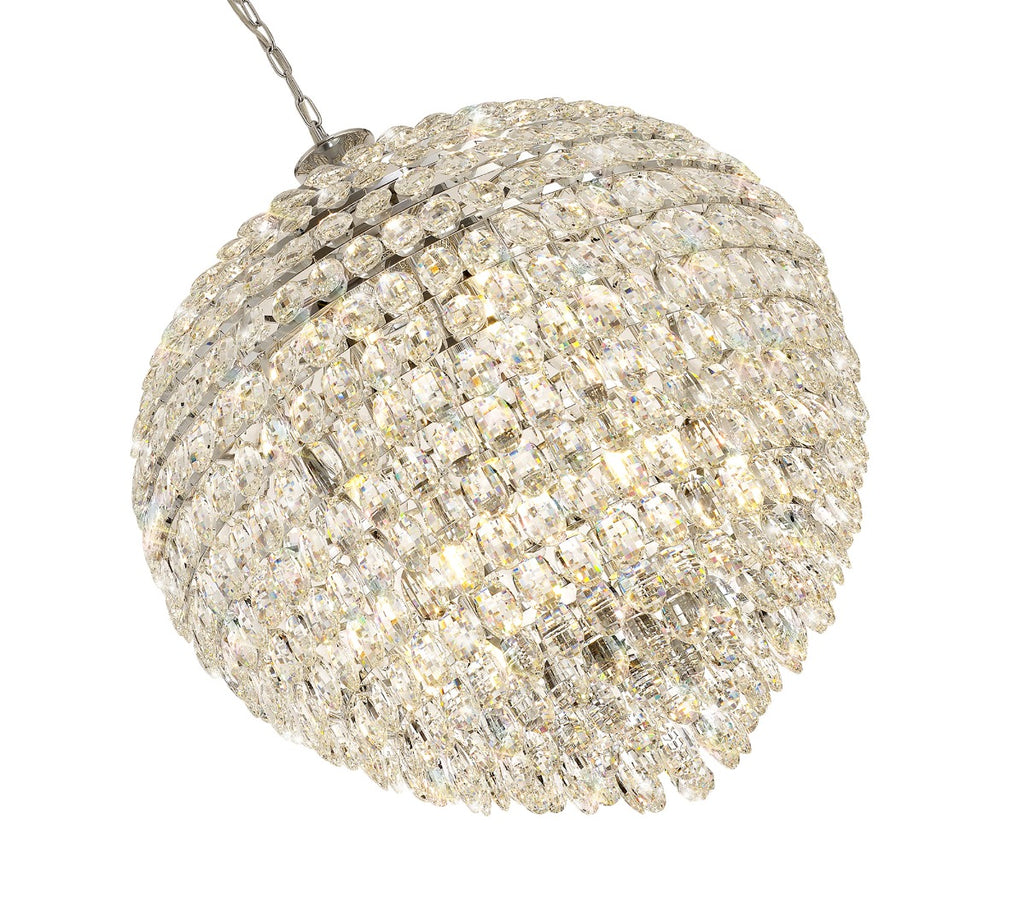 Diyas Coniston 16 Light Pendant Light in Polished Chrome with Crystal