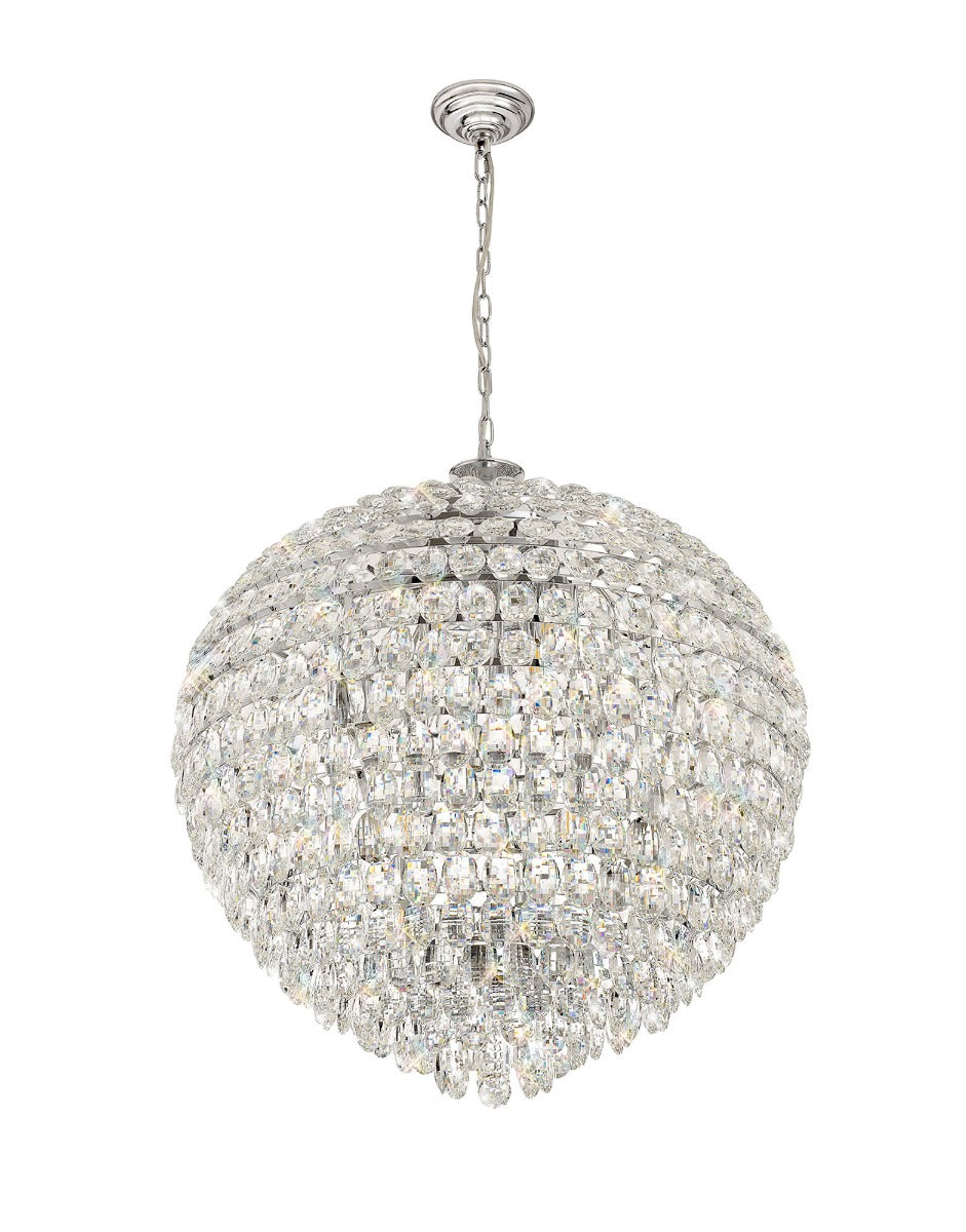 Diyas Coniston 16 Light Pendant Light in Polished Chrome with Crystal