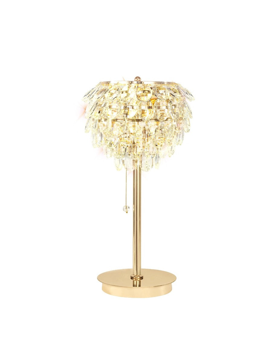 Diyas Coniston 2 Light Table Lamp in French Gold with Crystal