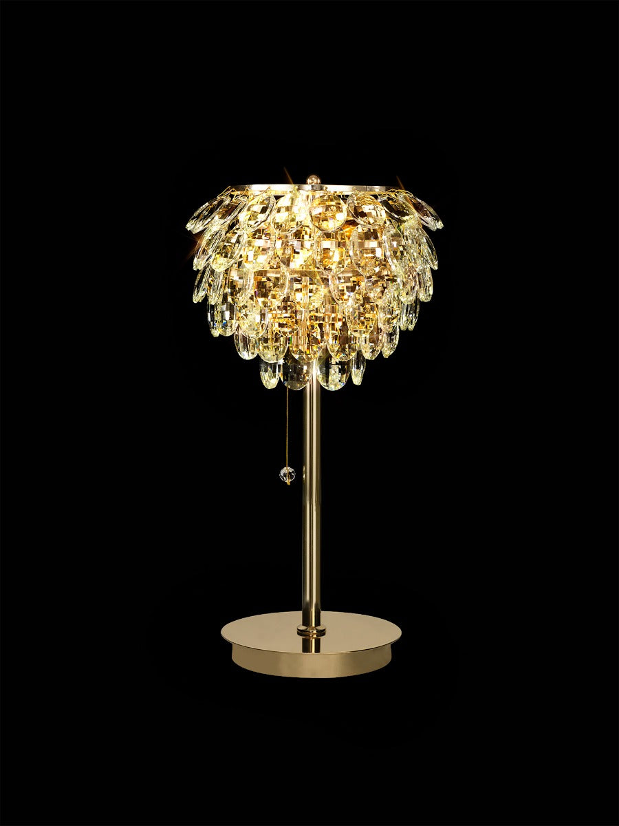 Diyas Coniston 2 Light Table Lamp in French Gold with Crystal
