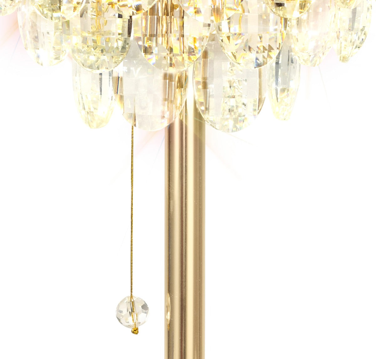 Diyas Coniston 2 Light Table Lamp in French Gold with Crystal