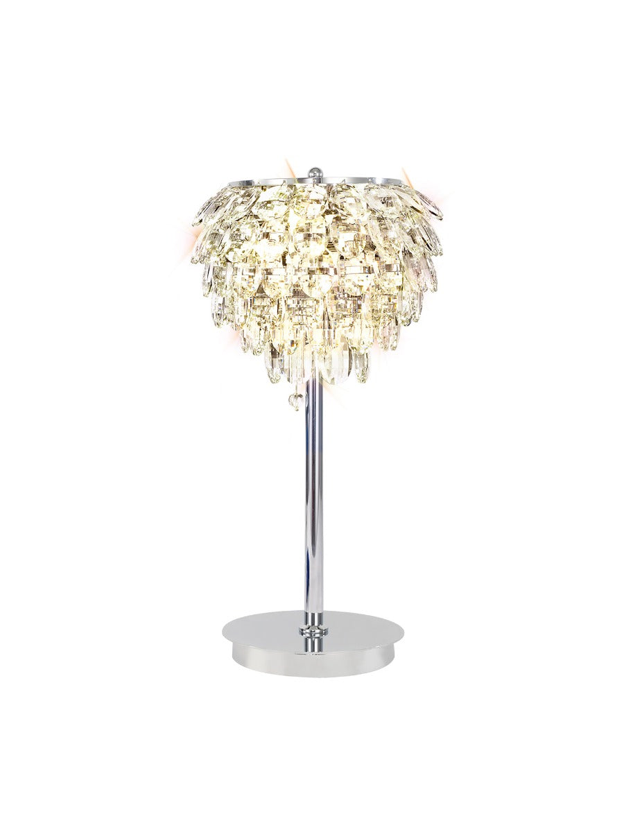 Diyas Coniston 2 Light Table Lamp in Polished Chrome with Crystal