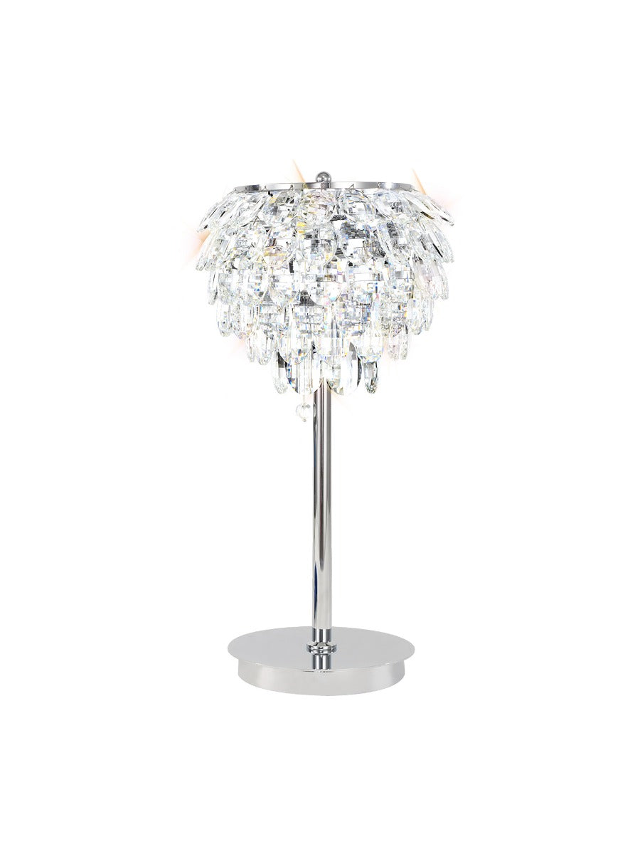 Diyas Coniston 2 Light Table Lamp in Polished Chrome with Crystal