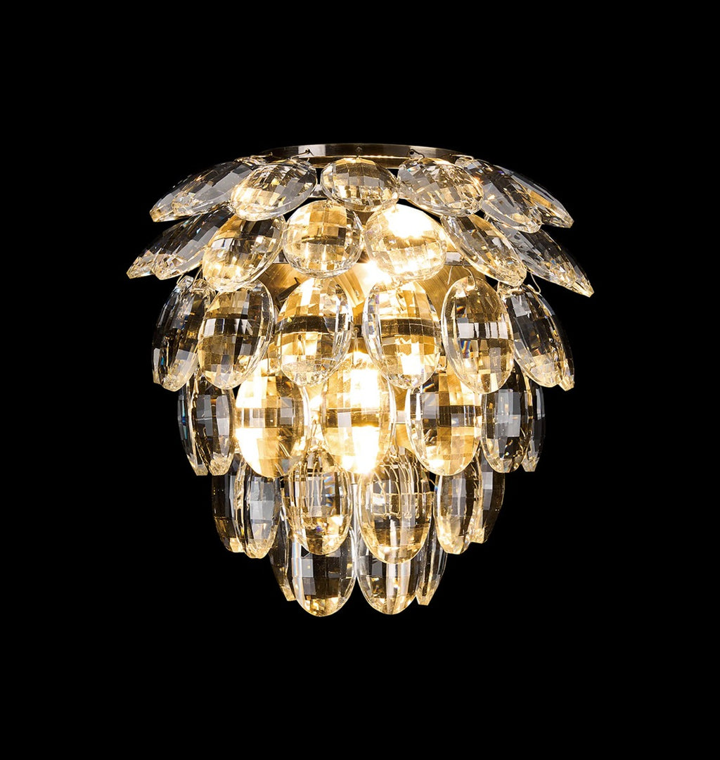 Diyas Coniston 2 Light Wall Light in Antique Brass IP44