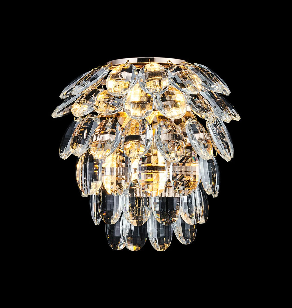 Diyas Coniston 2 Light Wall Light in French Gold IP44