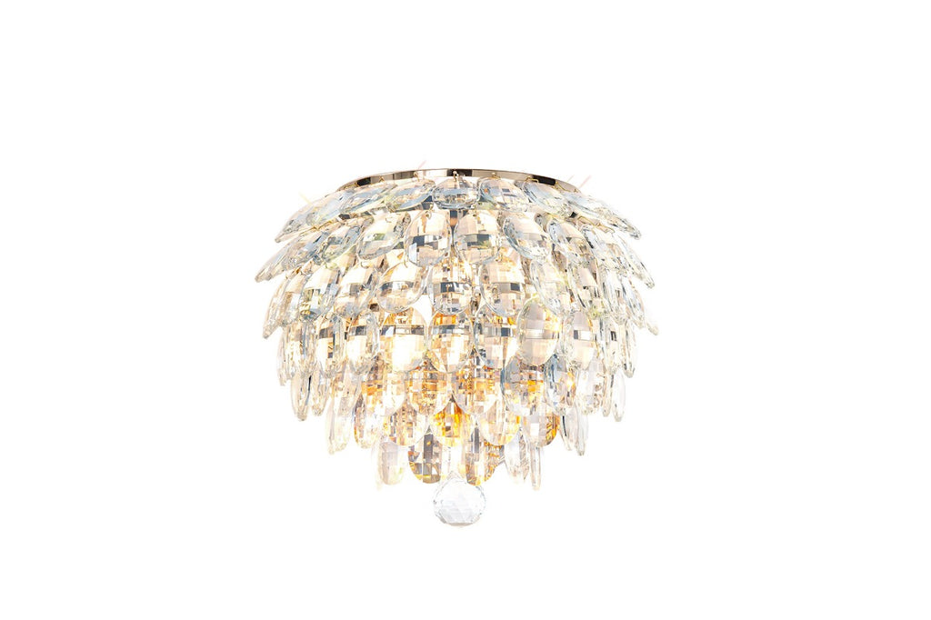 Diyas Coniston 2 Light Wall Light in French Gold with Crystal