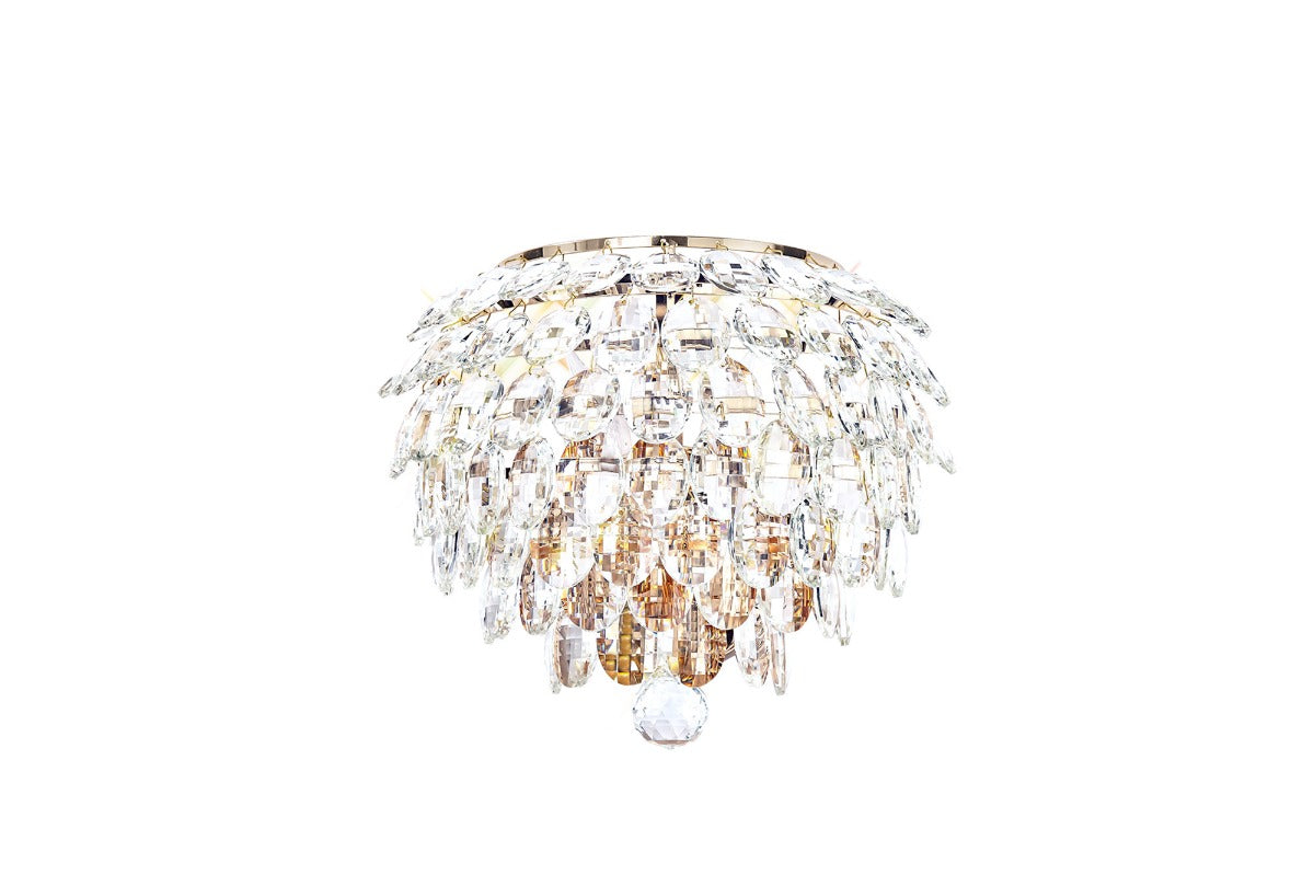 Diyas Coniston 2 Light Wall Light in French Gold with Crystal