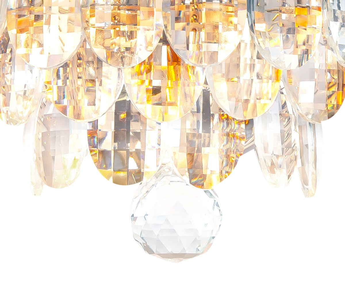 Diyas Coniston 2 Light Wall Light in French Gold with Crystal