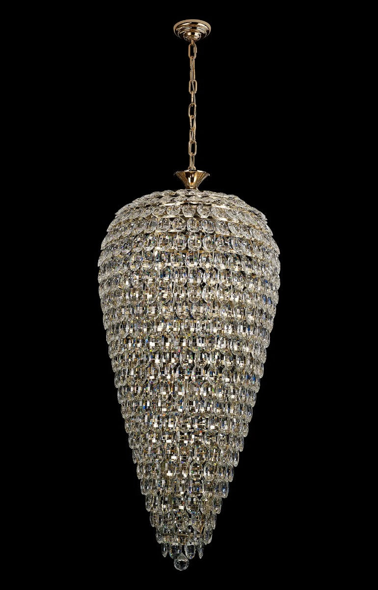 Diyas Coniston 20 Light Tall Acorn Pendant Light in French Gold