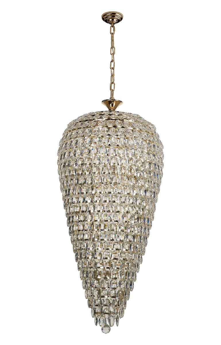 Diyas Coniston 20 Light Tall Acorn Pendant Light in French Gold