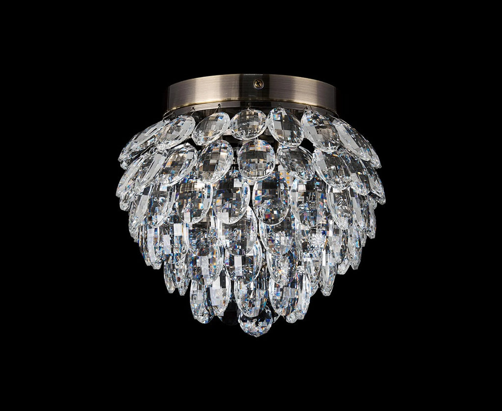 Diyas Coniston 3 Light Ceiling Light in Antique Brass IP44
