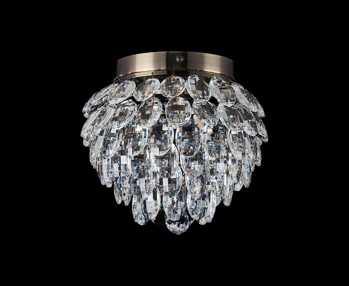 Diyas Coniston 3 Light Ceiling Light in Antique Brass IP44