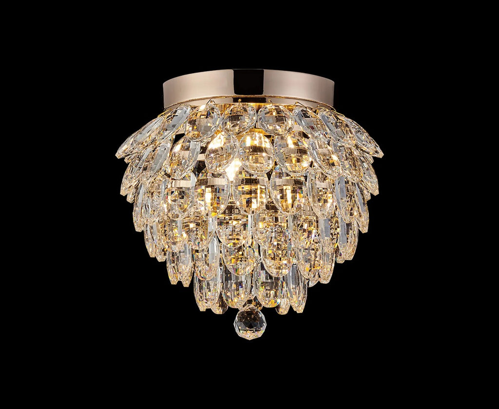 Diyas Coniston 3 Light Ceiling Light in French Gold IP44