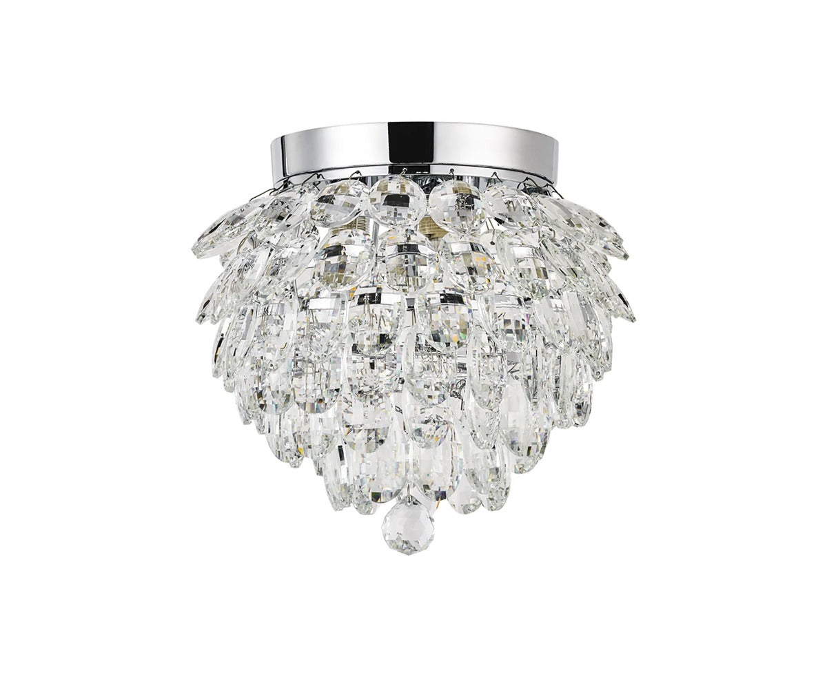 Diyas Coniston 3 Light Ceiling Light in Polished Chrome IP44