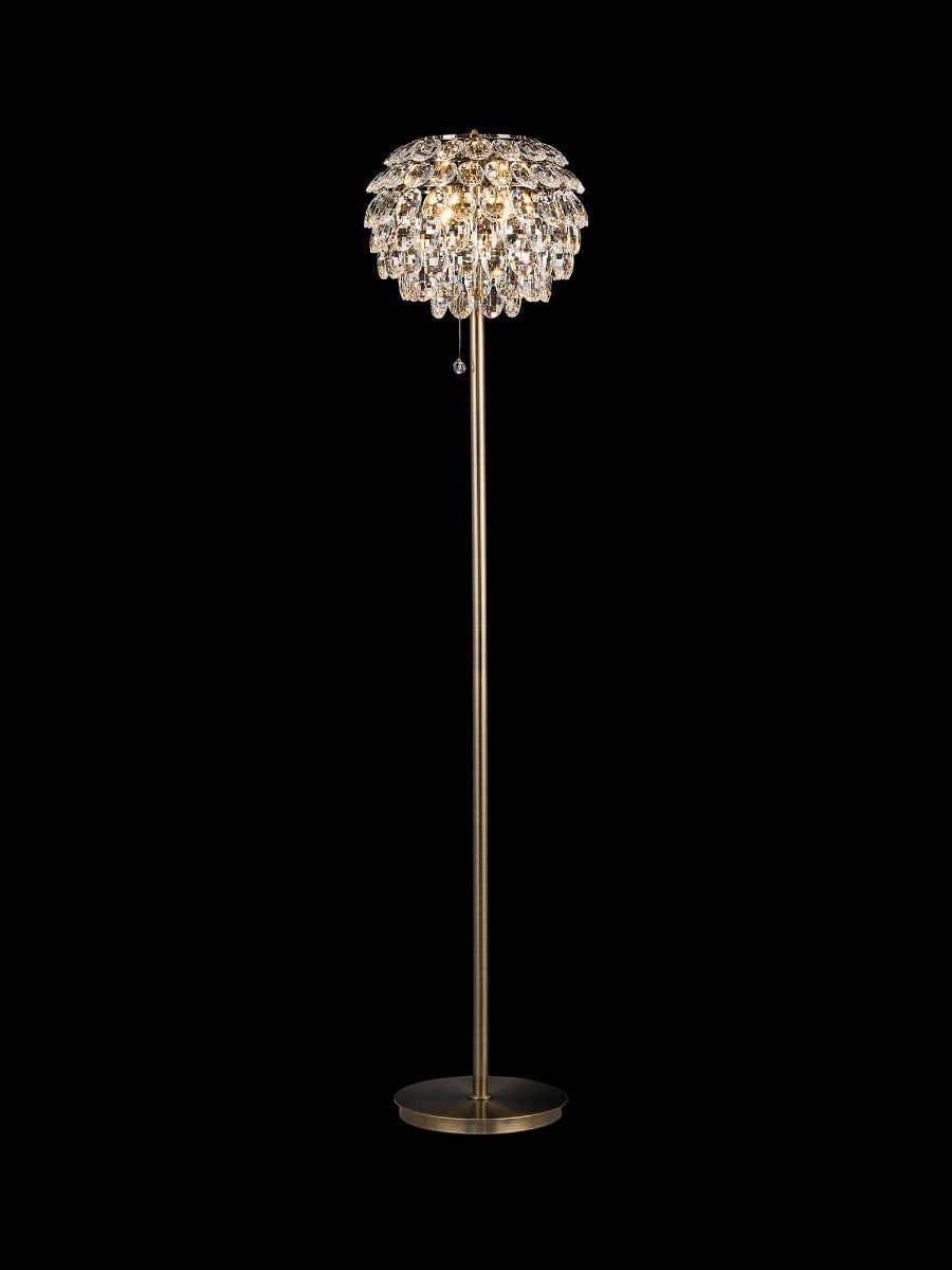 Diyas Coniston 3 Light Floor Lamp in Antique Brass