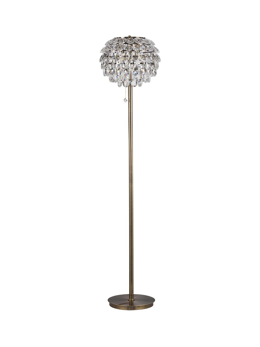 Diyas Coniston 3 Light Floor Lamp in Antique Brass