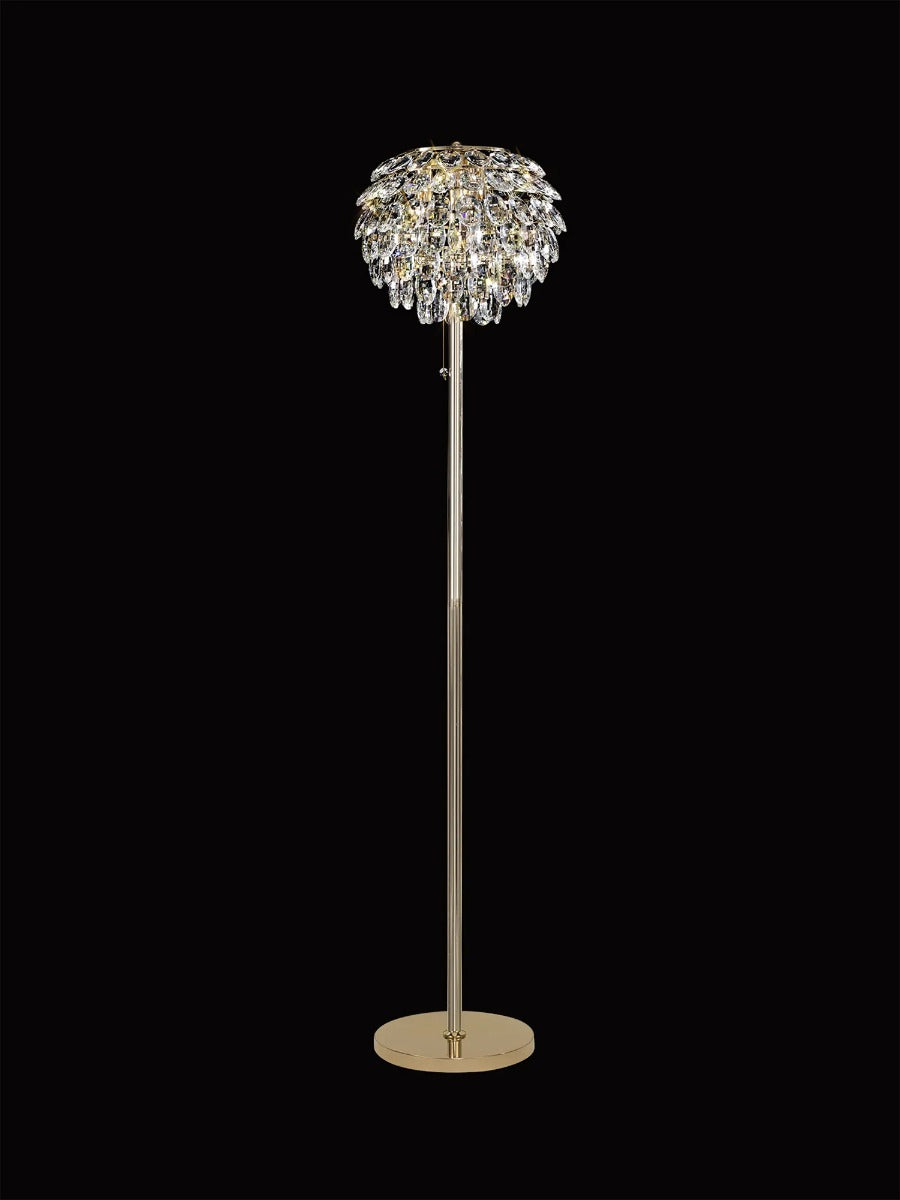 Diyas Coniston 3 Light Floor Lamp in French Gold
