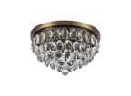 Diyas Coniston 3 Light Flush Ceiling Light in Antique Brass