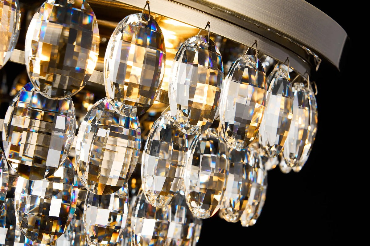 Diyas Coniston 3 Light Flush Ceiling Light in Antique Brass