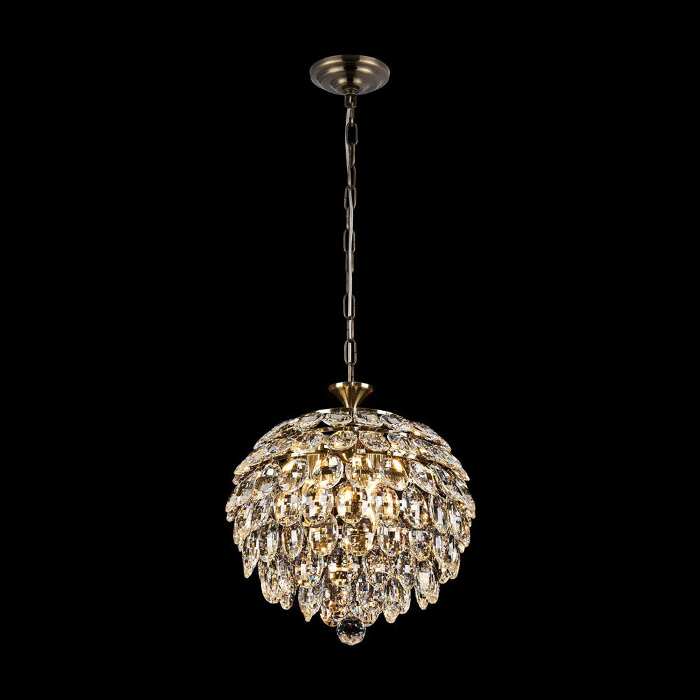 Diyas Coniston 3 Light Pendant Light in Antique Brass