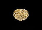 Diyas Coniston 3 Light Round Flush Ceiling Light in French Gold with Crystal