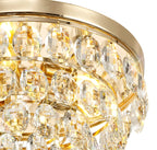 Diyas Coniston 3 Light Round Flush Ceiling Light in French Gold with Crystal