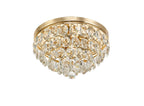 Diyas Coniston 3 Light Round Flush Ceiling Light in French Gold with Crystal