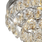 Diyas Coniston 3 Light Round Flush Ceiling Light in Polished Chrome with Crystal