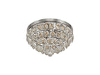 Diyas Coniston 3 Light Round Flush Ceiling Light in Polished Chrome with Crystal