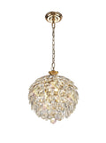 Diyas Coniston 3 Light Small Pendant Light in Gold with Crystal