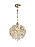Diyas Coniston 3 Light Small Pendant Light in Gold with Crystal