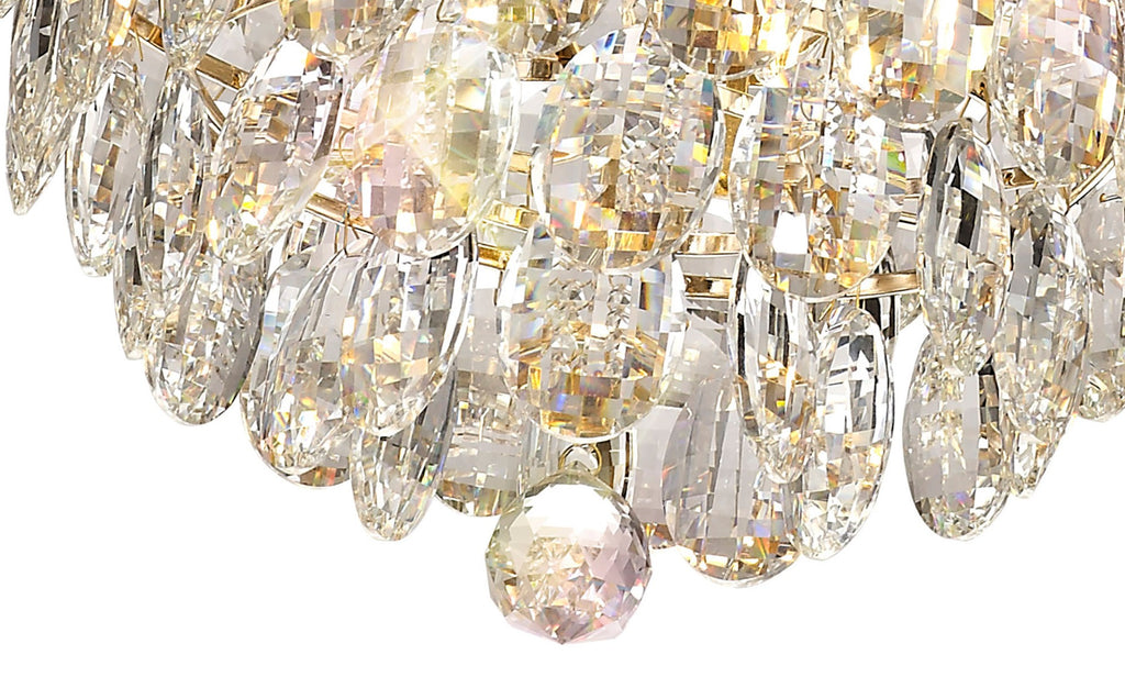 Diyas Coniston 3 Light Small Pendant Light in Gold with Crystal