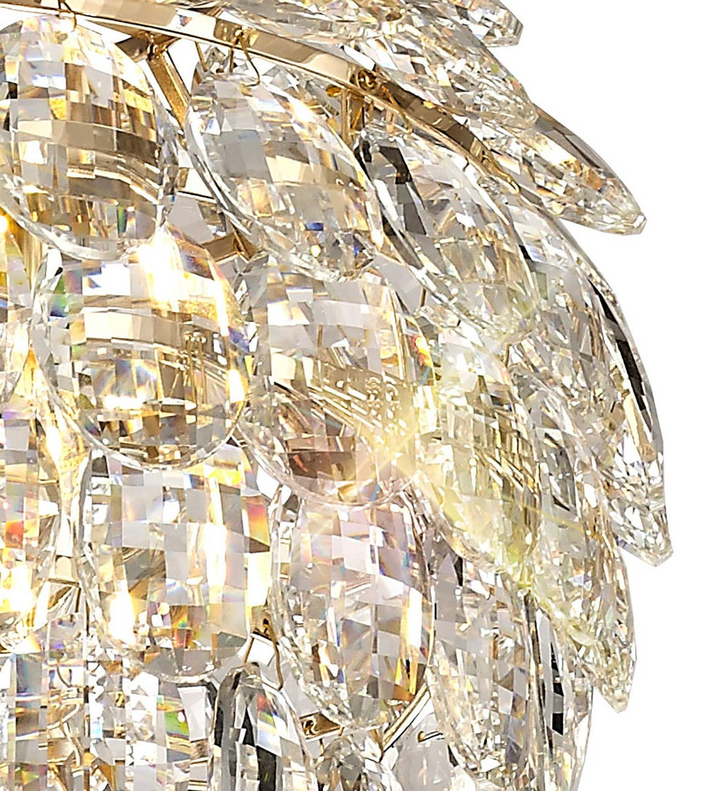 Diyas Coniston 3 Light Small Pendant Light in Gold with Crystal