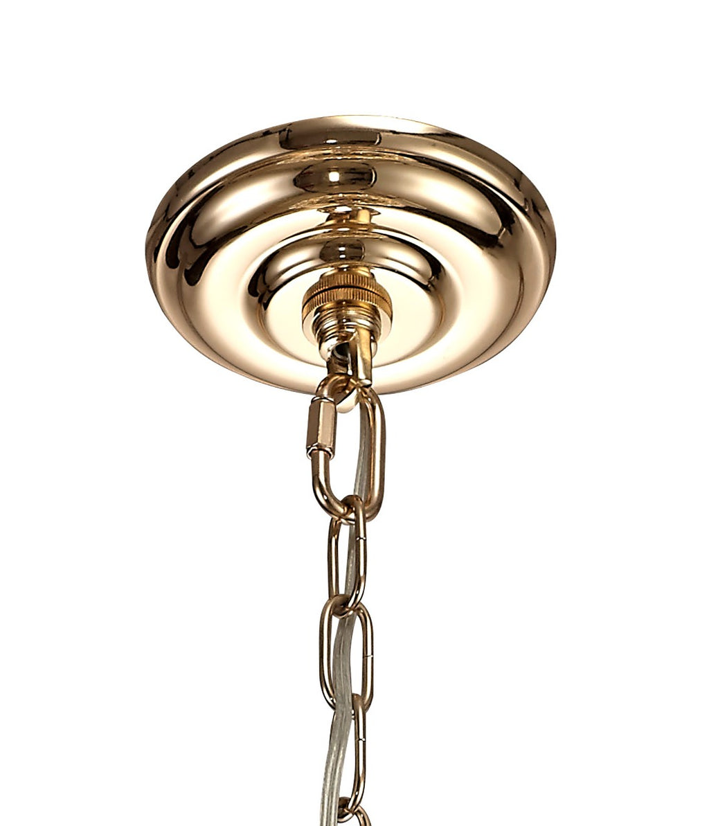 Diyas Coniston 3 Light Small Pendant Light in Gold with Crystal