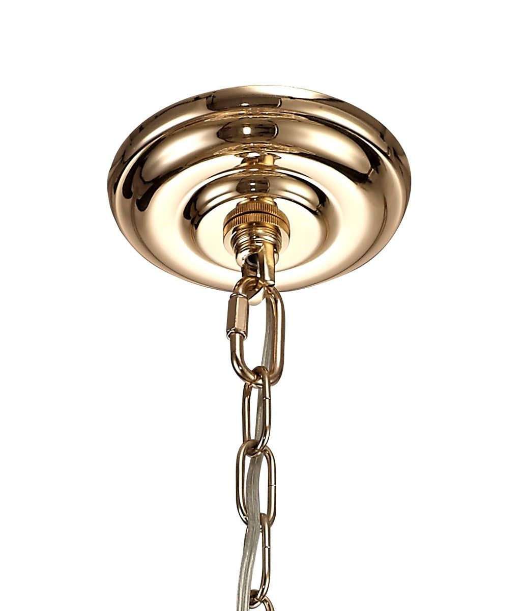 Diyas Coniston 3 Light Small Pendant Light in Gold with Crystal