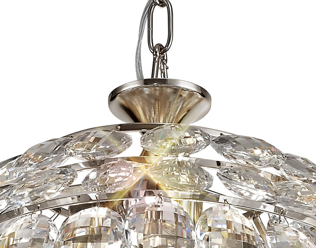 Diyas Coniston 3 Light Small Pendant Light in Polished Chrome with Crystal