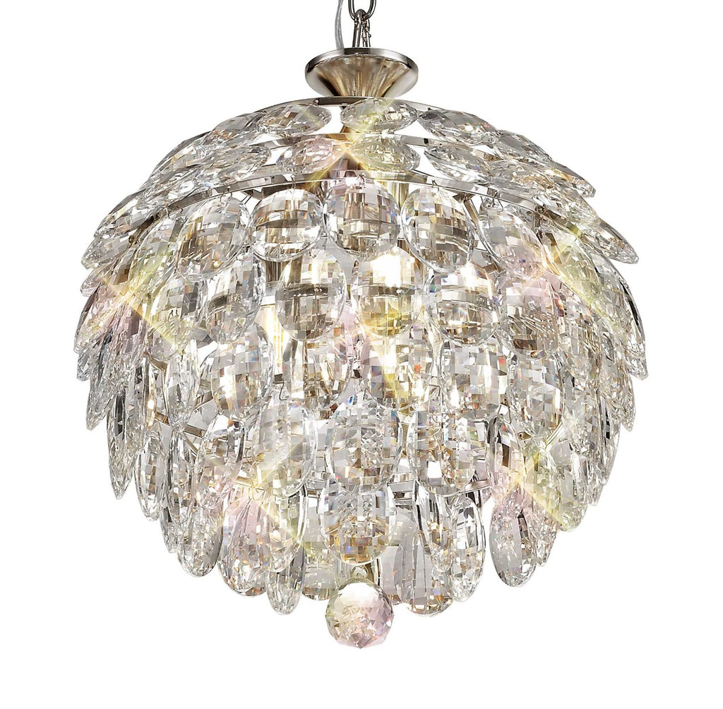 Diyas Coniston 3 Light Small Pendant Light in Polished Chrome with Crystal